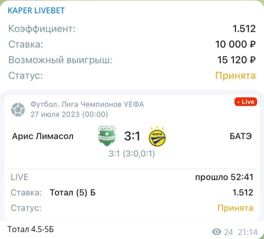 Danya MDS_PROKUP. Отзывы о канале KAPER LIVEBET в телеграме